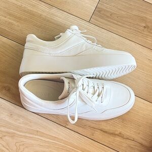 Vince Warren Nordstrom Court Sneakers Leather NWOT Milk Neutral White Size 9